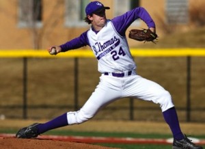 <p>Former St. Thomas pitcher Matt Schuld was released by the Twins organization in March but has landed with the St. Paul Saints. (Tommie Sports)</p> 