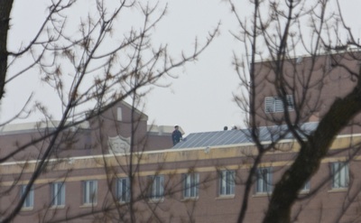 <p>The 20 solar panels viewed from fourth floor JRC. (Josh Kleven/TommieMedia)</p>